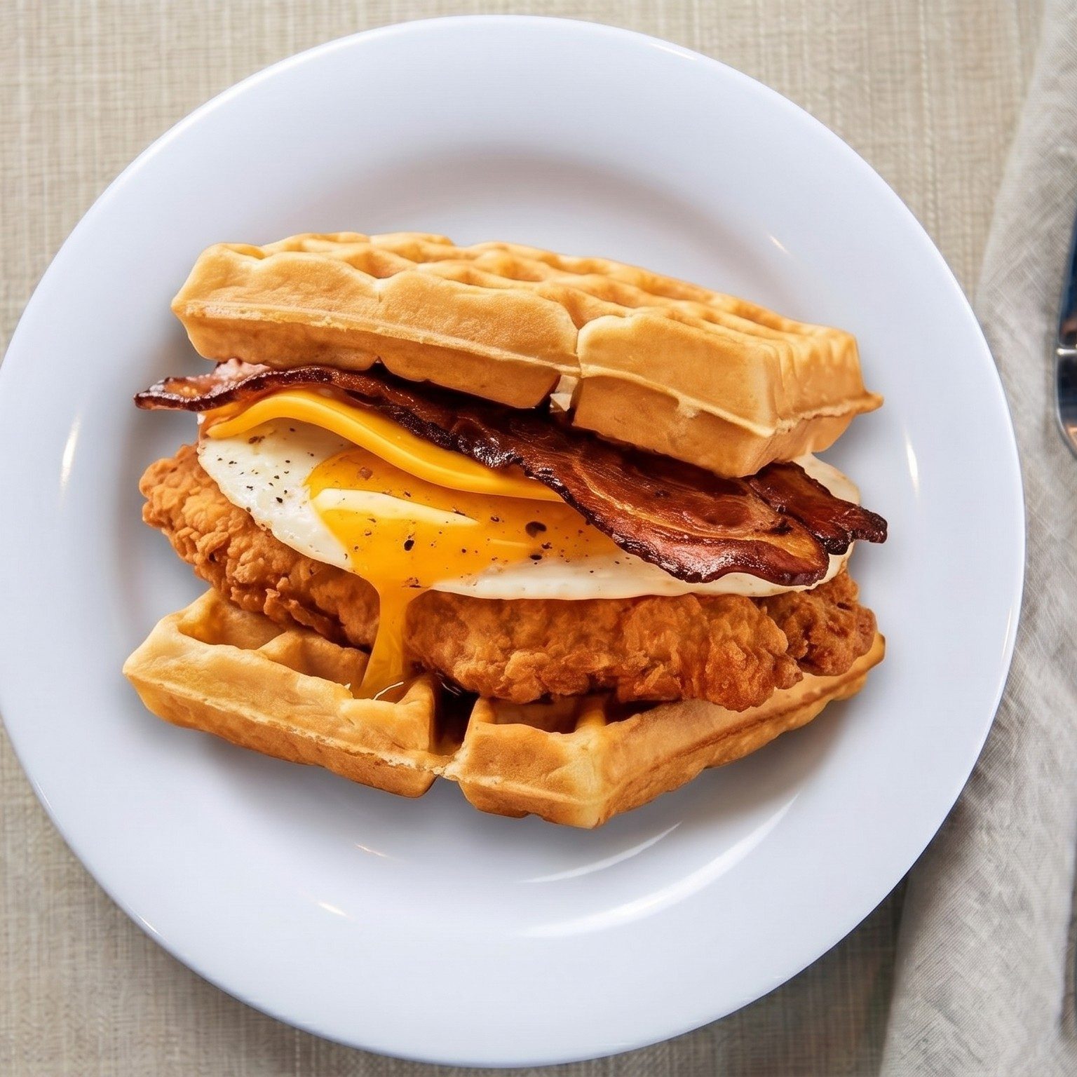 Chicken & Waffle Sandwich.