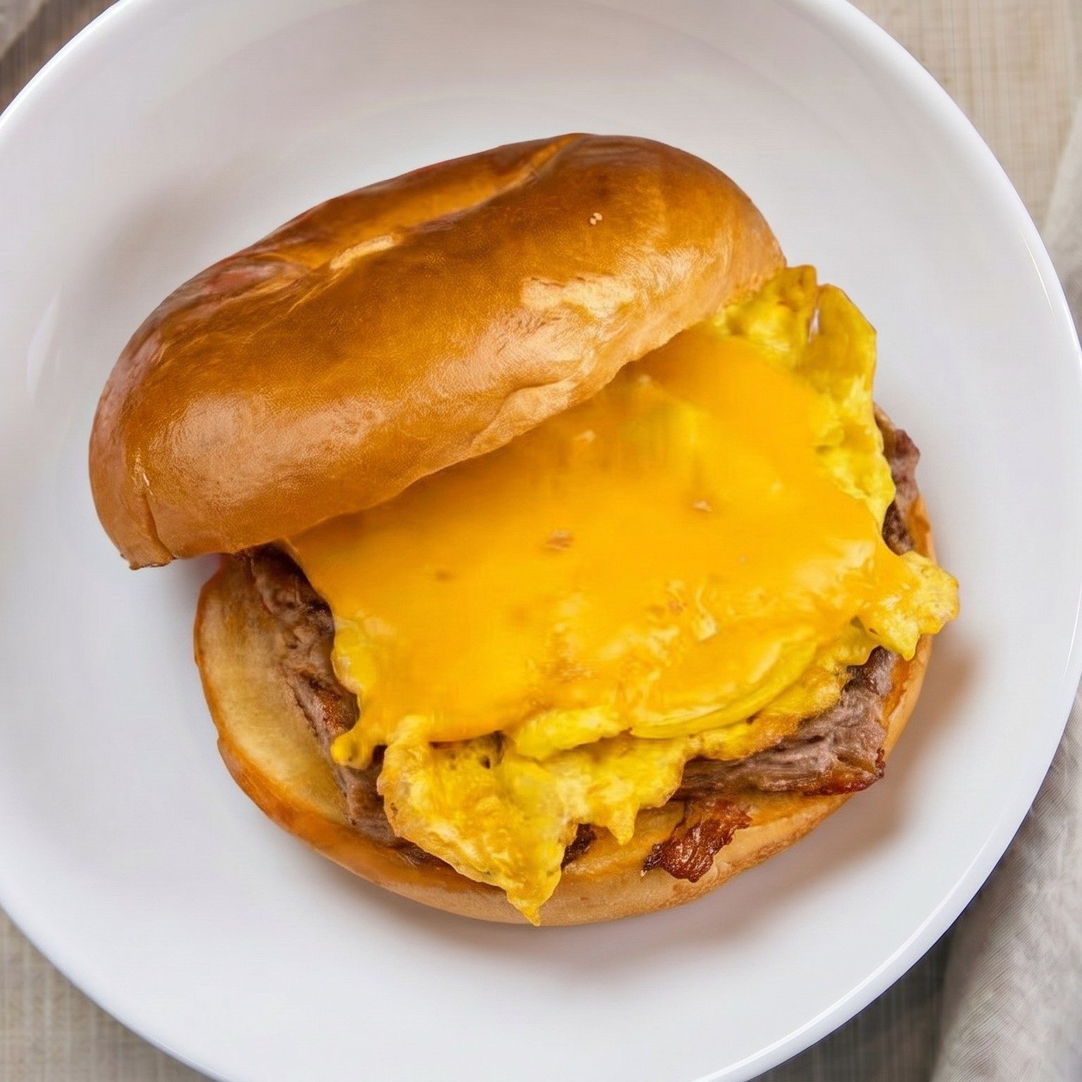 Steak, Egg & Cheese Bagel.