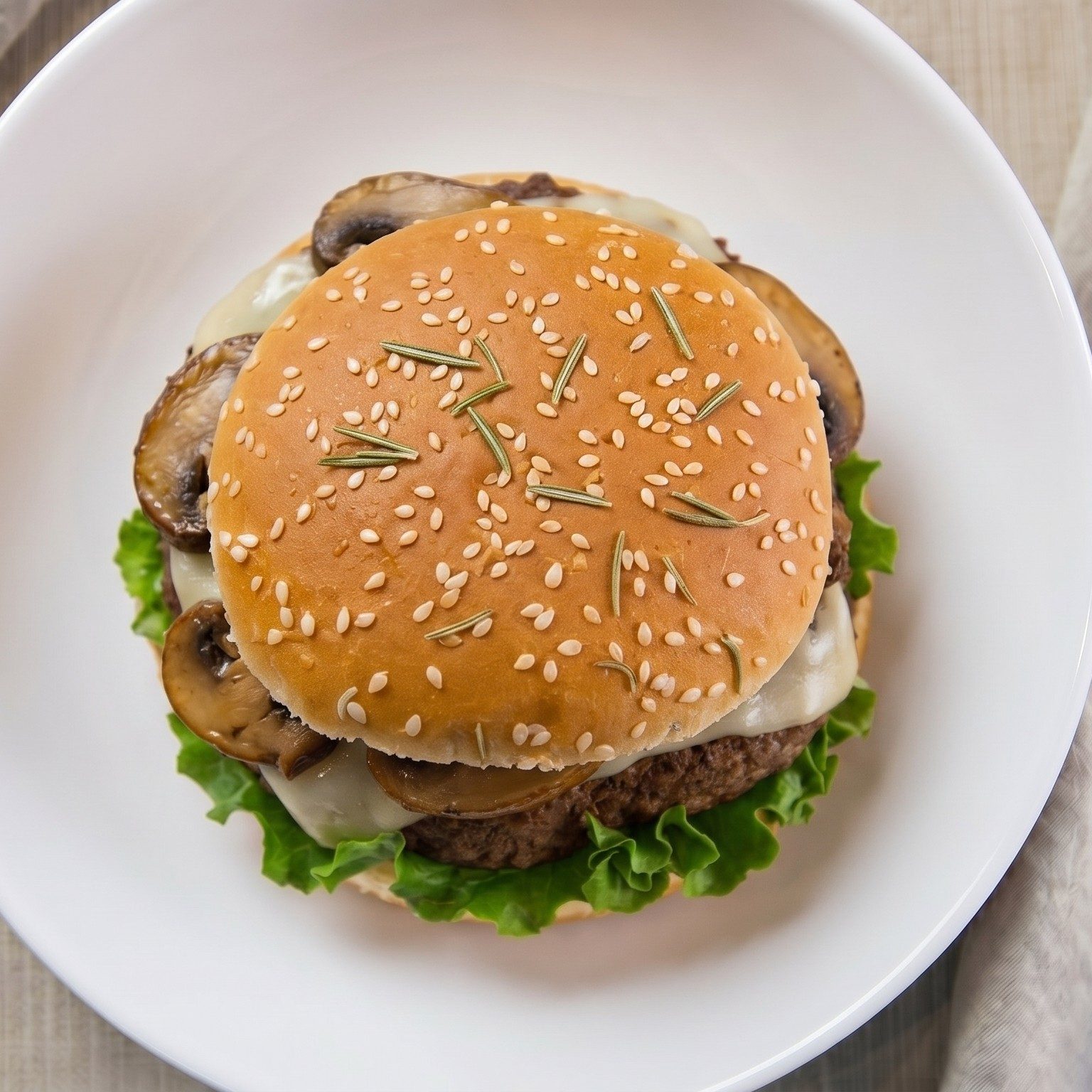 Mushroom Swiss Burger.